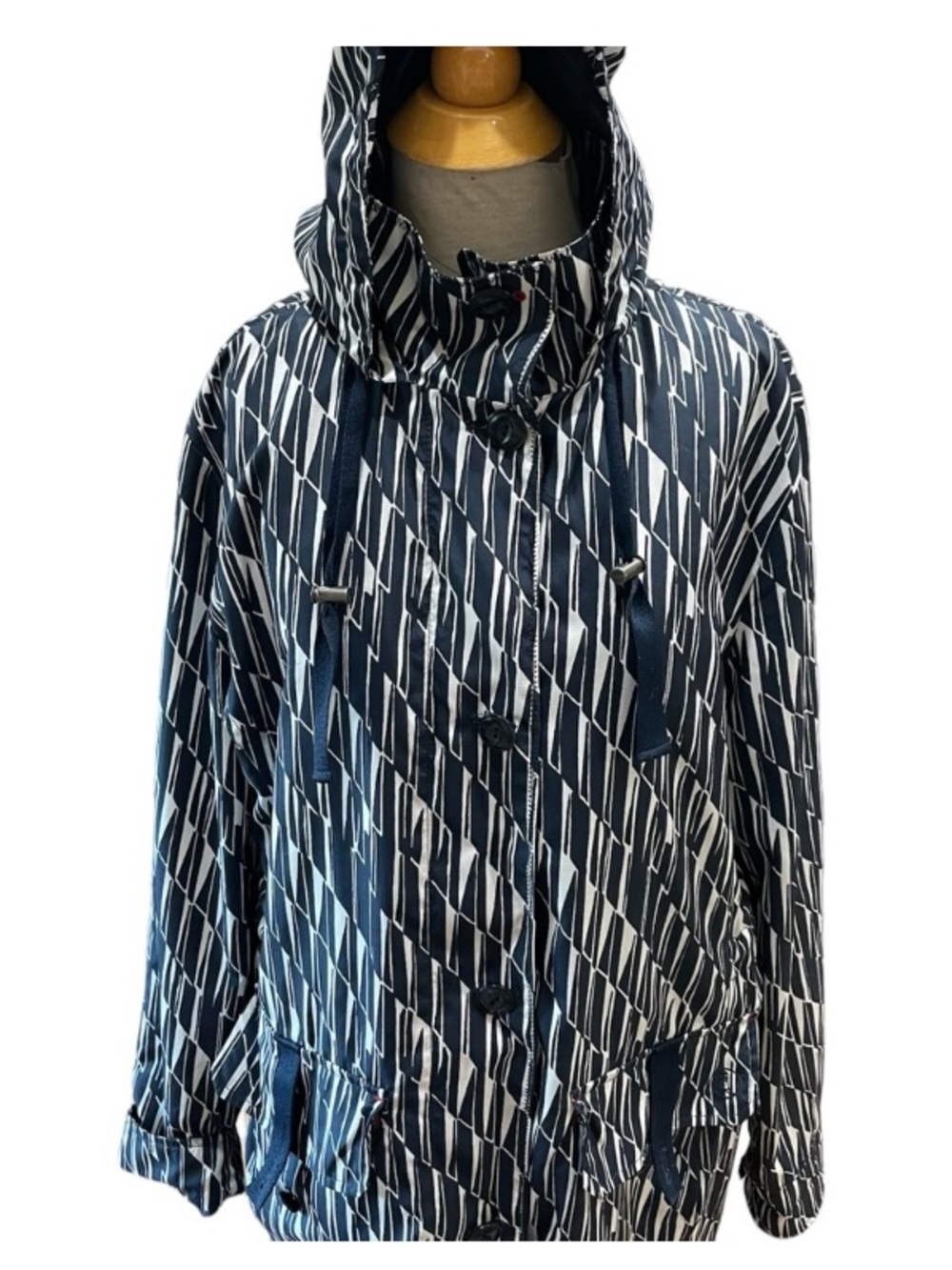 Lands’ End Women’s Hooded Rain Jacket Windbreaker - Size L - Storm Raker - Picture 4 of 15